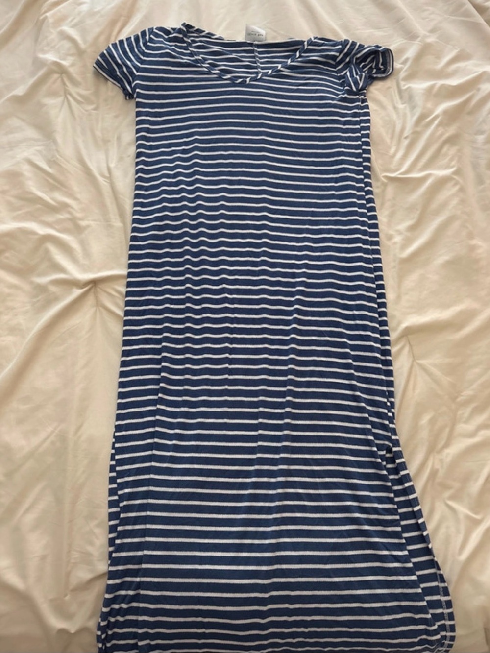 Olivia Rae Navy and White Striped Maxi Dress